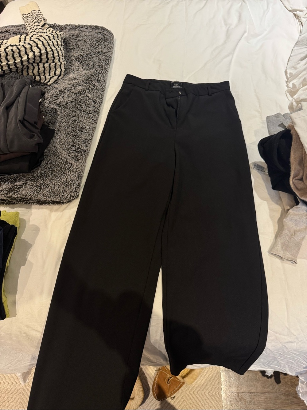 Have Black High-Rise Wide Leg Work Pants